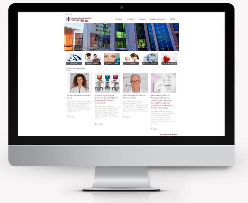 Yakın Doğu Üniversitesi Hastanesi web sitesi